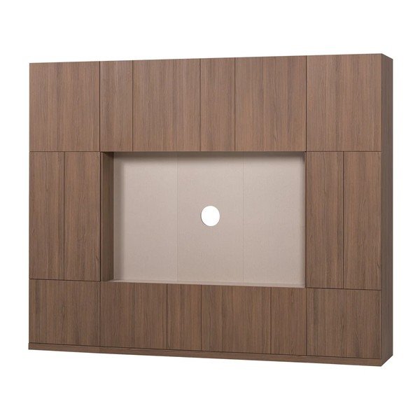 Tumša dabīga toņa modulārais TV galdiņš 268x215 cm Build – WOOOD-image-2