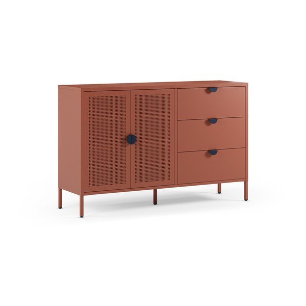 Terakotas oranža metāla kumode 140x90x40 cm Sayla – Marckeric-image-4