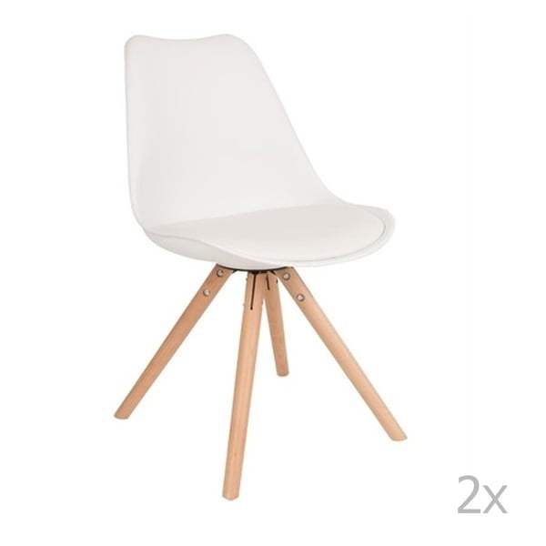2 baltu krēslu komplekts ar dižskābarža pamatni White Label Tryck