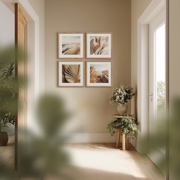 Drukātas gleznas (4 gab.) ar rāmi 30x30 cm Boho Dreams – Styler-image-1