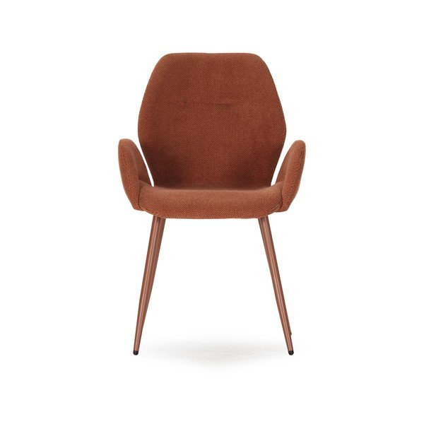 Terakotas oranži polsterēti ēdamistabas krēsli (2 gab.) Ansu – Marckeric-image-2