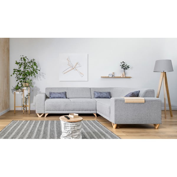 Gaiši pelēks salokāms/ar uzglabāšanas vietu stūra dīvāns (ar labo stūri/L veida) Classy Sophie – Miuform-image-1