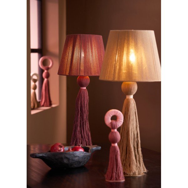 Ķieģeļu sarkana galda lampa ar auduma abažūru (augstums 58 cm) Espino – Light & Living-image-1
