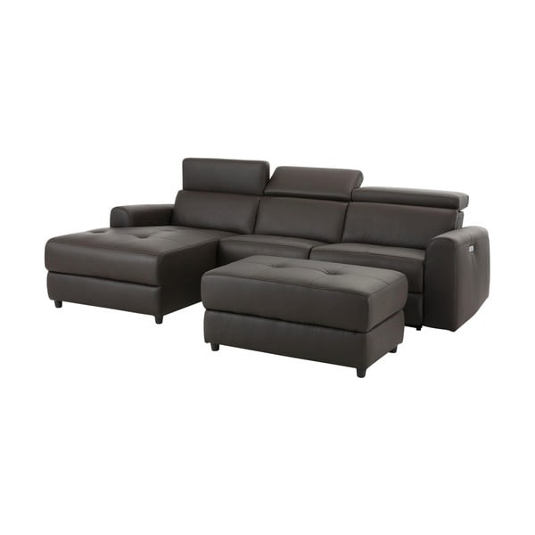 Tumši brūns stūra dīvāns no ādas imitācijas (ar kreiso stūri) Capena – Støraa-image-4