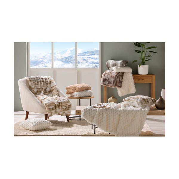 Balts pleds no mākslīgās kažokādas 125x150 cm Mouton – douceur d'intérieur-image-3