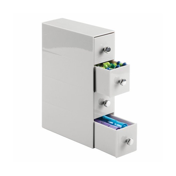 Balts organizators ar 4 atvilktnēm InterDesign Cosmetic-image-3