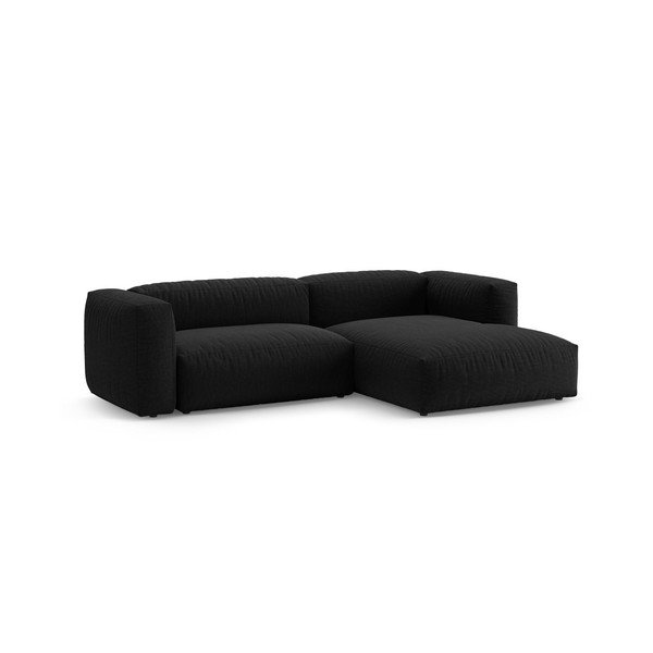 Melns salokāms modulārais stūra dīvāns (ar labo stūri/ar zvilni) – Micadoni -image-3