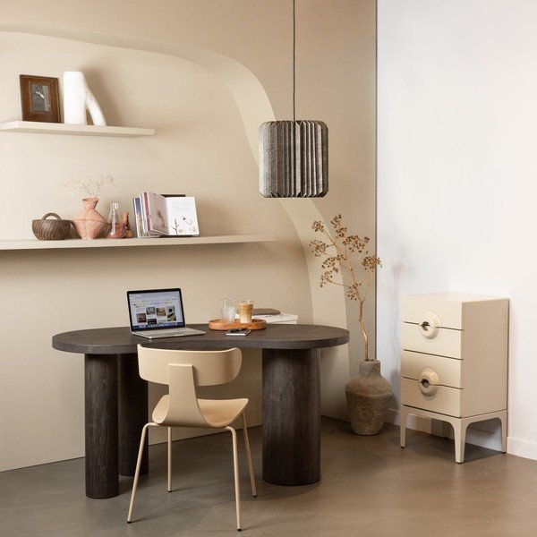 Dabīga toņa pusdienu krēsls saliekams viens uz otra ar oškoka imitāciju Form – WOOOD-image-1