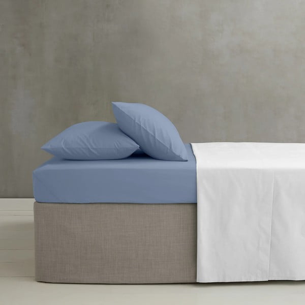 Zils palags no perkala ar gumiju 150x200 cm Easy Iron Percale – Catherine Lansfield-image-1