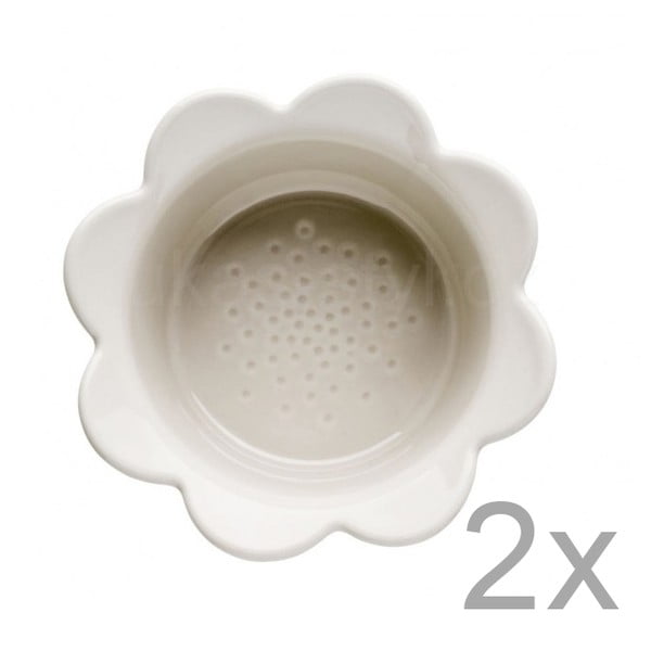 2 bēšas krāsas porcelāna trauku komplekts Sagaform Piccadilly Flowers, 13 x 6,5 cm