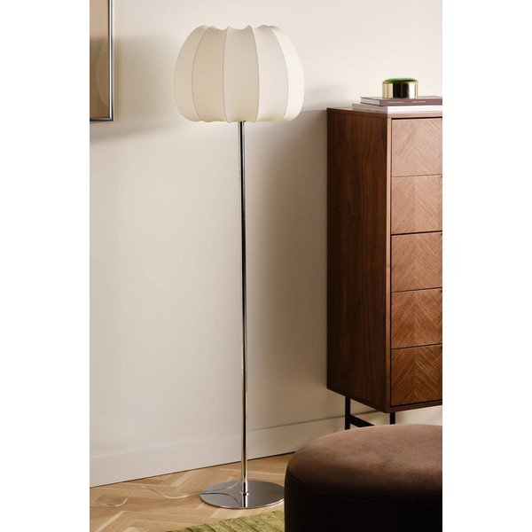 Balta/spīdīgas sudraba krāsas tekstila stāvlampa (augstums 150 cm) Pion – Jotex-image-2