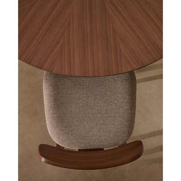 Apaļš ēdamgalds ar valrieksta koka imitācijas galda virsmu ø 120 cm Naanim – Kave Home-image-1