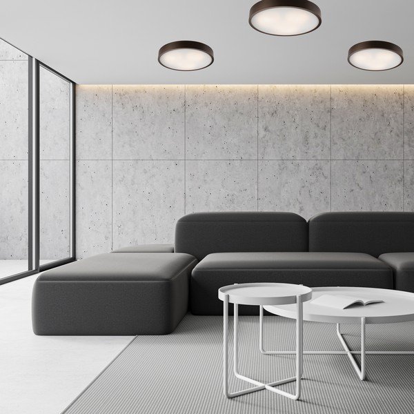 Tumši brūna griestu lampa no stikla ø 47 cm Eveline – LAMKUR-image-1