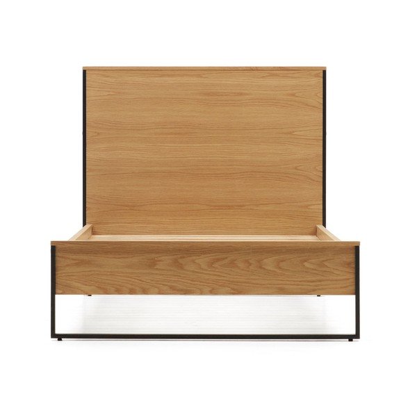 Dabīga toņa vienvietīga gulta ar režģi 90x190 cm Taiana – Kave Home-image-2