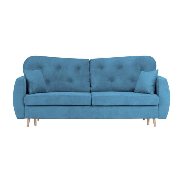 Mazzini Sofas Orchideju zilais dīvāns ar uzglabāšanas vietu