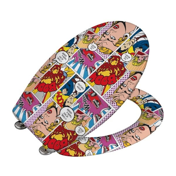 Tualetes poda sēdeklis ar vieglu aizvēršanu Wenko Pop Art, 45 x 37,5 cm-image-1