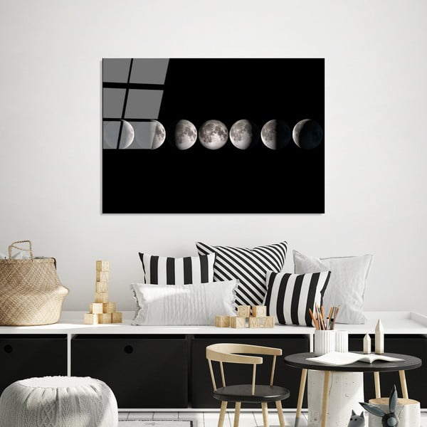 Stikla glezna 100x70 cm Moon Phases – Wallity-image-2