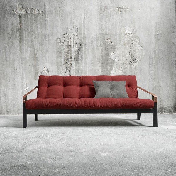 Dīvāns gulta Karup Poetry Black/Passion Red/Granite Grey-image-2