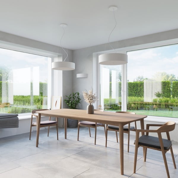 Balta griestu lampa ar auduma abažūru ø 90 cm Herra – Sollux-image-4