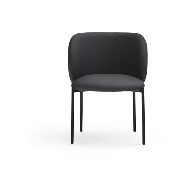 Melni polsterēti ēdamistabas krēsli (2 gab.) Mogi – Teulat-image-1