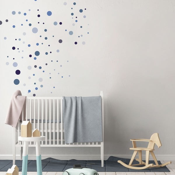 Komplekts ar 100 zilām sienas uzlīmēm Ambiance Round Stickers-image-3