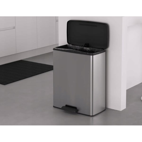 Plastmasas atkritumu tvertne ar pedāli 65 l Rectangular – Curver-image-1