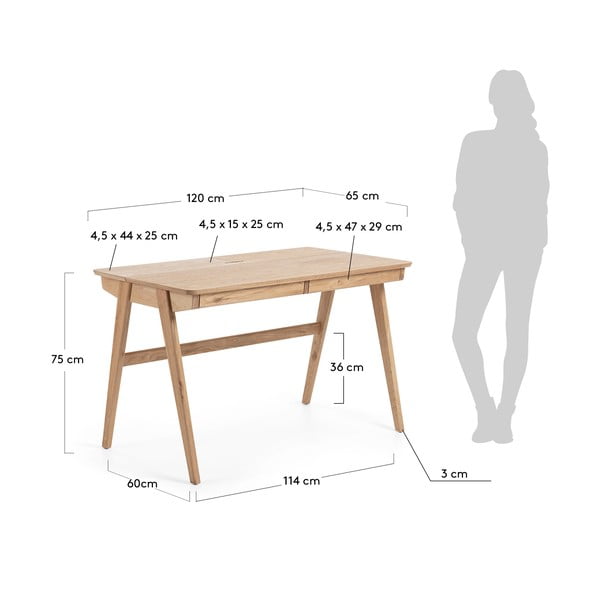 Rakstāmgalds Kave Home Jakes Natural , 120 x 65 cm-image-4