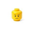Dzeltena glabāšanas kaste zēna galvas formā LEGO®, 10,5 x 10,6 x 12 cm.