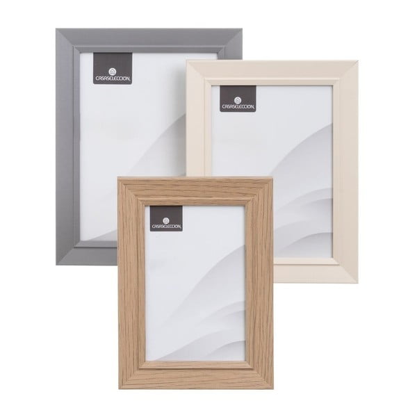 Brūni/dabīga toņa stāvoši/piekarināmi foto rāmji (3 gab.) 14x19 cm – Casa Selección