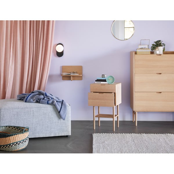 Dabīga toņa sienas plaukts ar ozolkoka imitāciju 35 cm Less – Hübsch-image-1