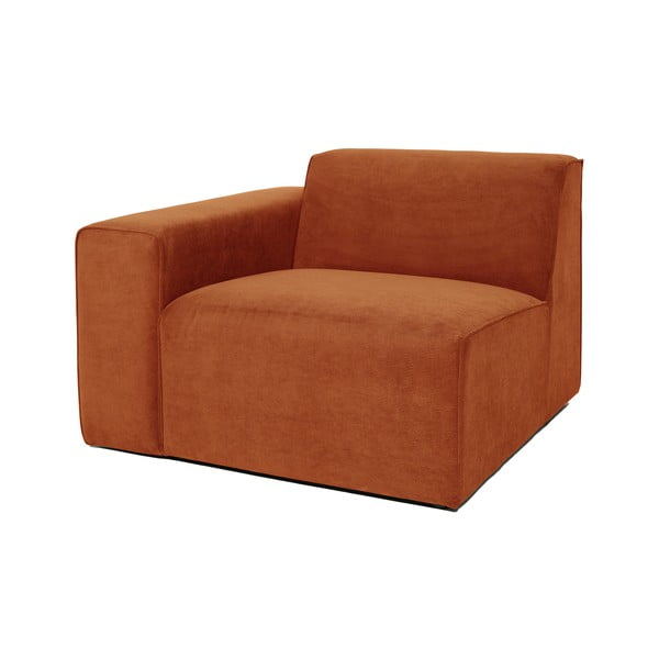Oranžs velveta dīvāna gala modulis Scandic Sting, 101 cm, kreisais stūris-image-2
