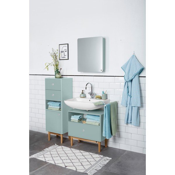 Piparmētru zaļš piekarams/ar spoguli vannas istabas skapis 50x58 cm Color Bath – Tom Tailor-image-1