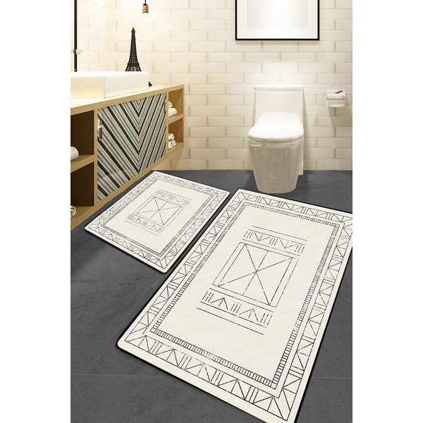 Krēmkrāsas vannas istabas paklājiņi (2 gab.) 60x100 cm Touch – Foutastic-image-1