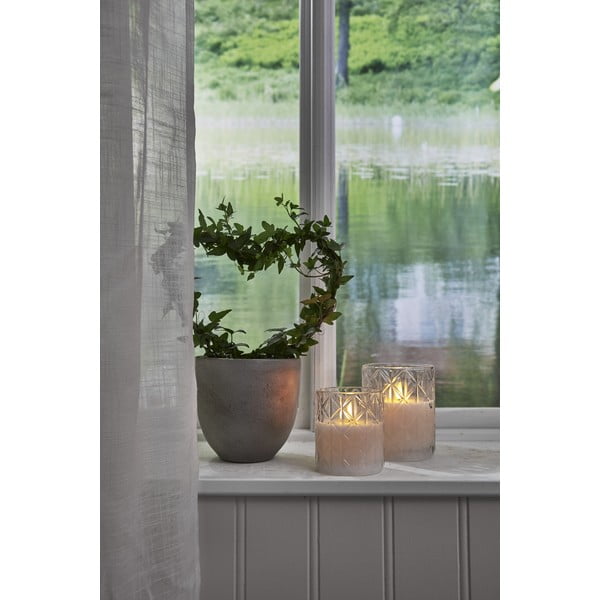 Balta LED svece no stikla Star Trading Flamme Romb, augstums 10 cm-image-4