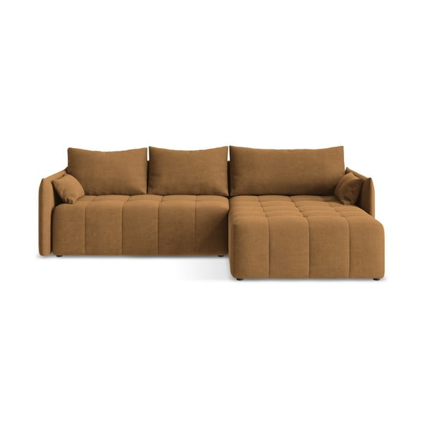 Terakotas oranžs salokāms/ar uzglabāšanas vietu stūra dīvāns (ar labo stūri/ar zvilni) Moku – Makamii