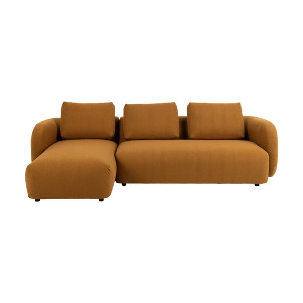 Sinepju dzeltens stūra dīvāns no buklē auduma (ar kreiso stūri) Imola – Bonami Selection