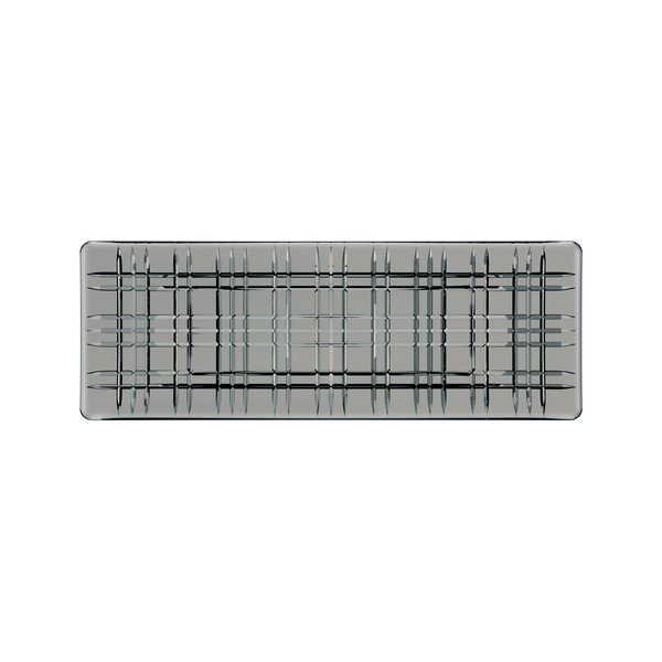 Pelēka kristāla stikla servēšanas paplāte Nachtmann Square Plate Smoke, garums 42 cm