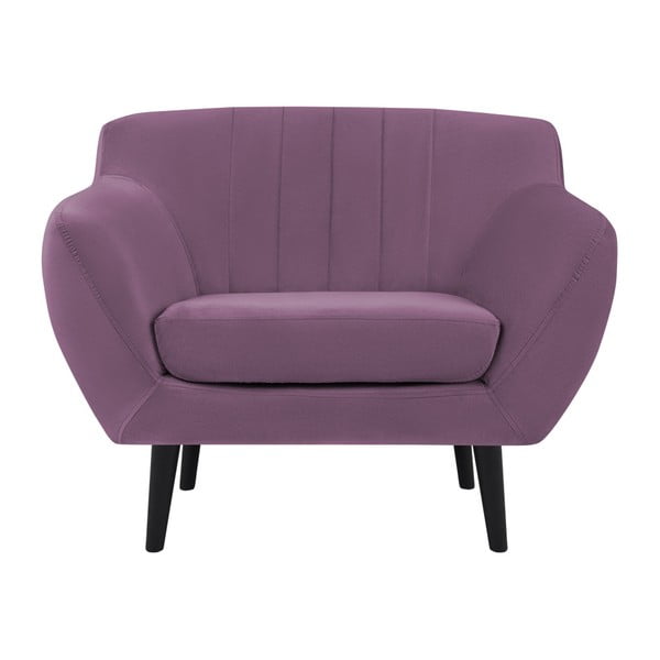 Violets krēsls Mazzini Sofas Toscane, melnas kājas