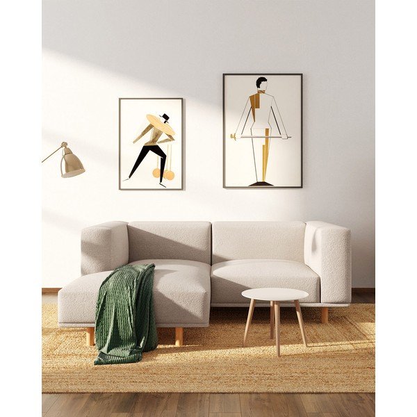 Bēšs stūra dīvāns no buklē auduma (ar kreiso stūri) Kukumo – Ame Yens-image-1