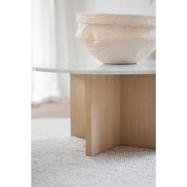 Balti brūns marmora apaļš žurnālgaldiņš 90x90 cm Brooksville – Rowico-image-4