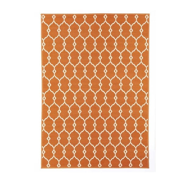 Oranžs āra paklājs Floorita Trellis, 133 x 190 cm