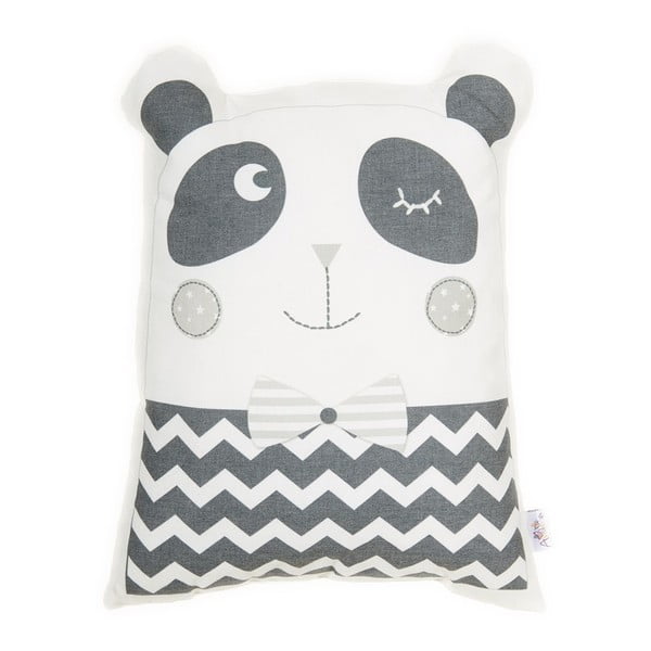 Pelēks kokvilnas maisījuma bērnu spilvens Mike & Co. NEW YORK Pillow Toy Panda, 25 x 36 cm