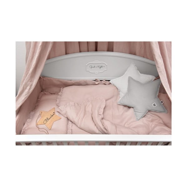 Rozā zīdaiņu lina palags BELLAMY Dusty Pink, 90 x 200 cm-image-1