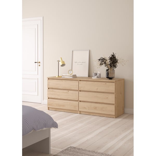 Dabīga toņa kumode ar ozolkoka imitāciju 154x70x50 cm Naia – Tvilum-image-1