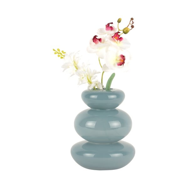 Zila stikla vāze Bubbles – PT LIVING-image-2