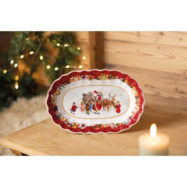 Porcelāna servīzes šķīvis ar Ziemassvētku motīvu Villeroy & Boch, 30 x 19,8 cm-image-1