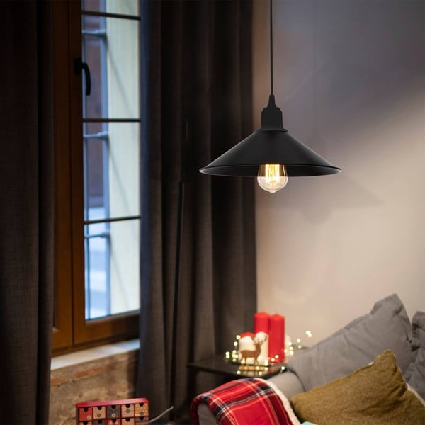 Melna plastmasas griestu lampa ø 30 cm – Squid Lighting-image-1