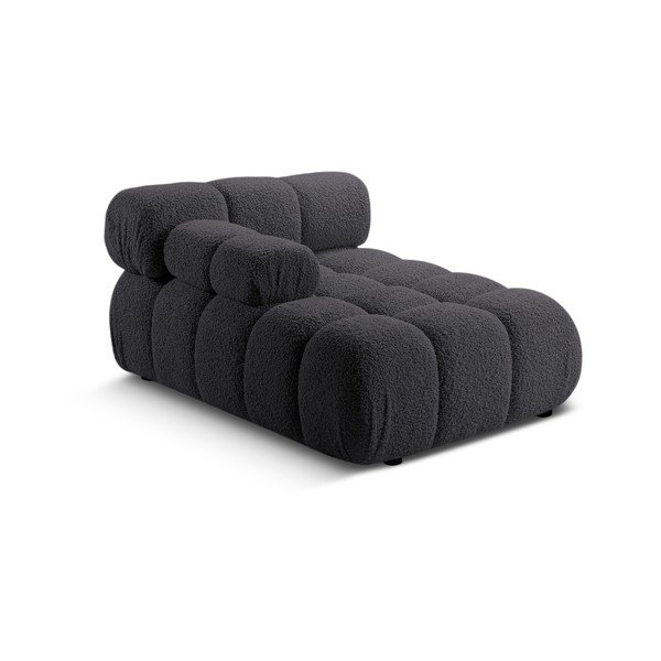 Antracīta pelēka modulārā dīvāna daļa no buklē auduma (ar kreiso stūri) Bellis – Micadoni Home-image-4