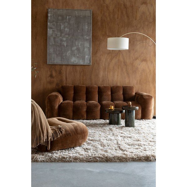 Brūns samta modulārais dīvāns 364 cm Hackman – Dutchbone-image-1