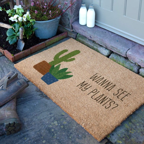 Kokosšķiedras kājslauķis 40x60 cm Wanna See My Plants – Artsy Doormats-image-2